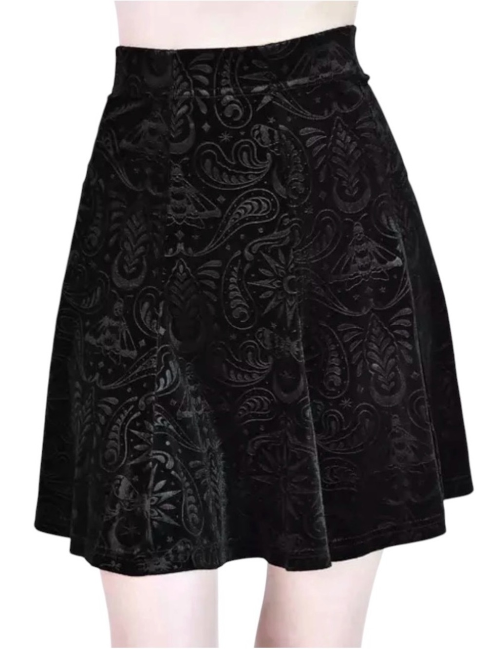 NWOT Killstar Sanna black velvet skater skirt women’s 4XL